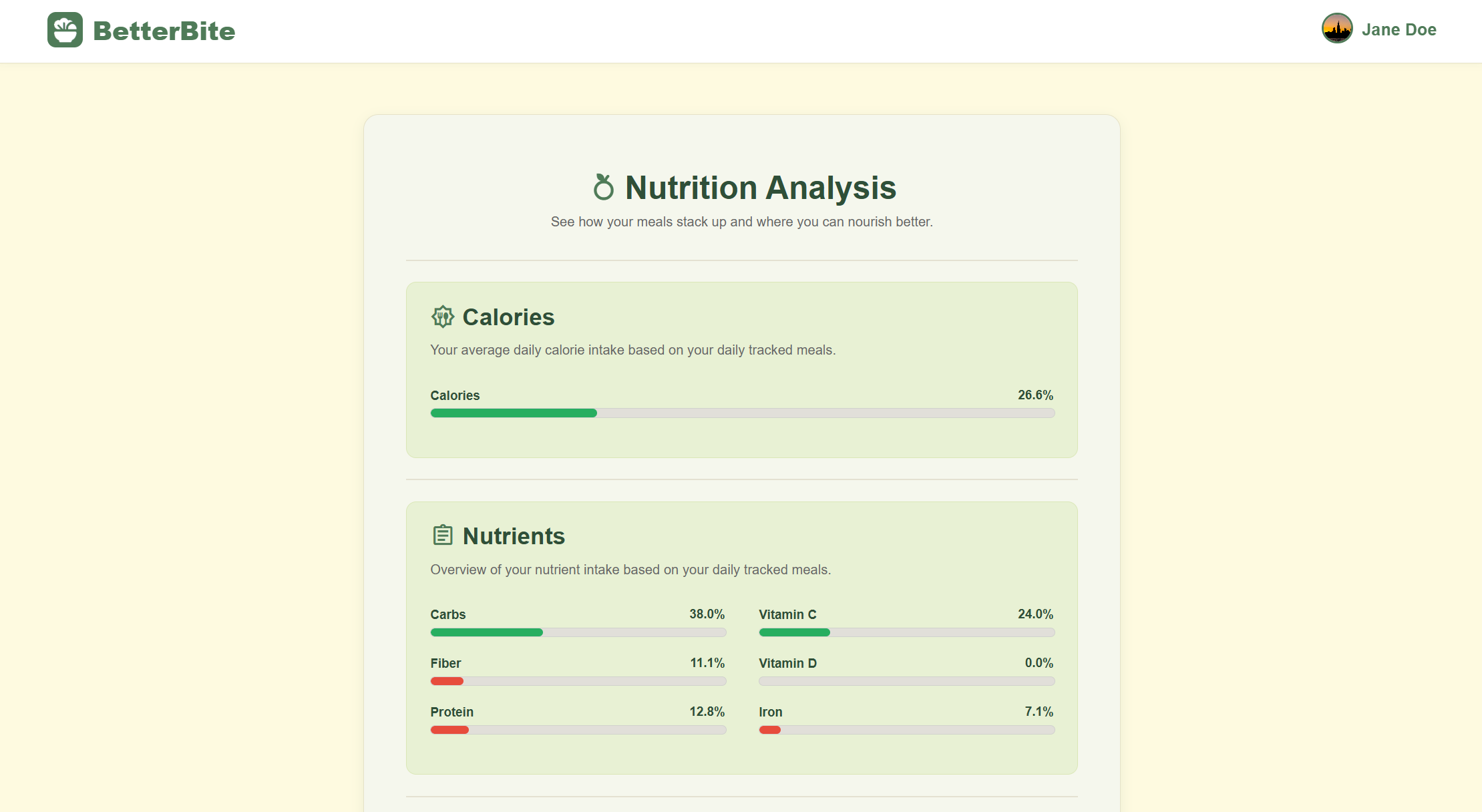 BetterBite web app preview